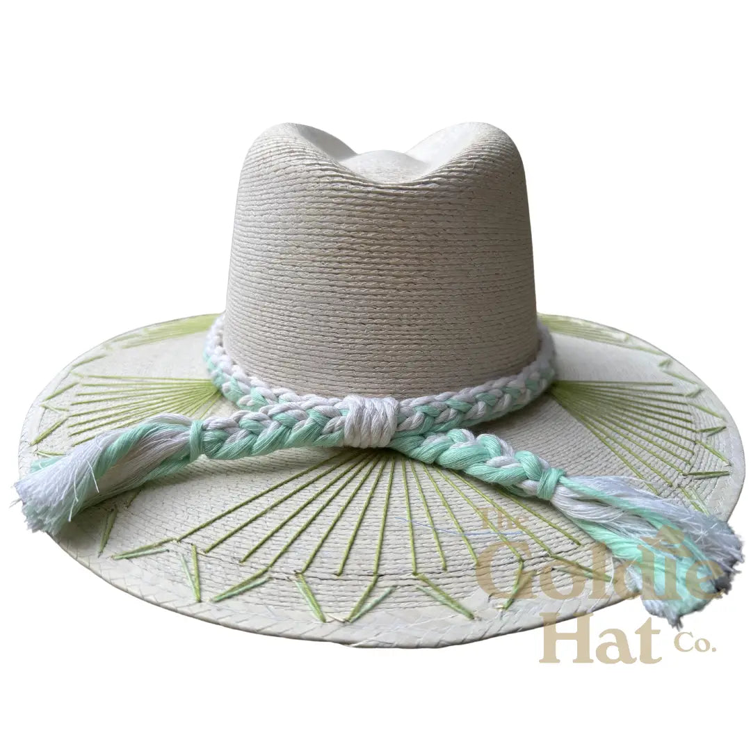 The Goldie Hat Company Mallorca Hat Lime & Turquoise-S