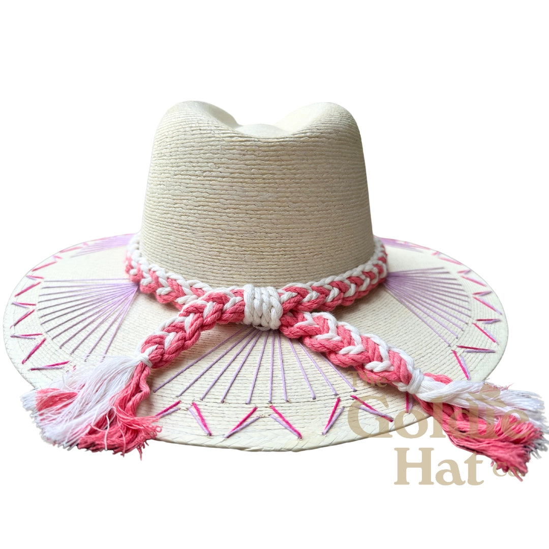 The Goldie Hat Company Mallorca Purple with Pink Band- S